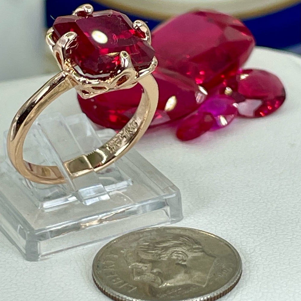 6ct Pigeon Ruby 14k Rolled Rose Gold Electroplated multiple sizes - Picture 14 of 16